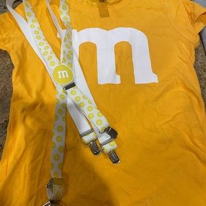 Adult S M&M tee and suspenders